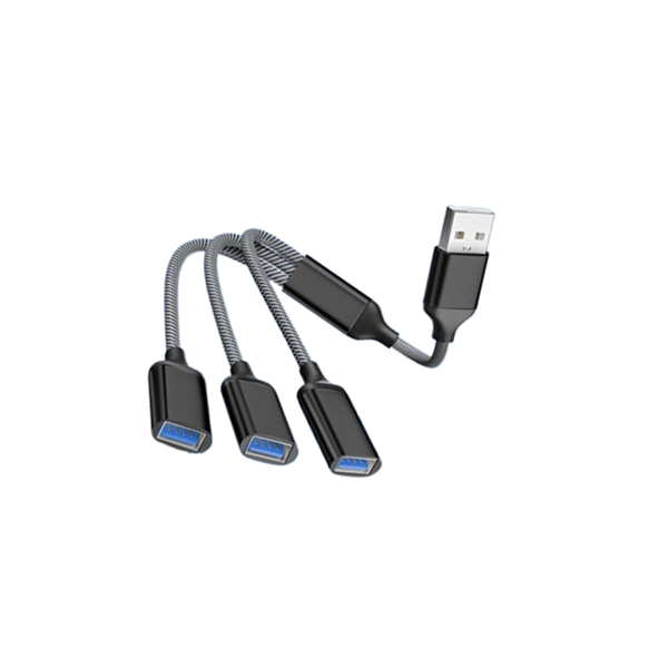 USB-hub-splitter - 3 porter Black