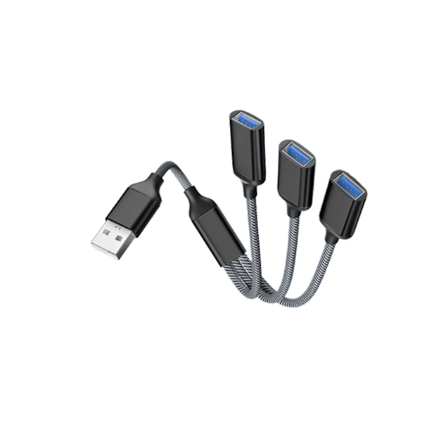 USB-hub-splitter - 3 porter Black
