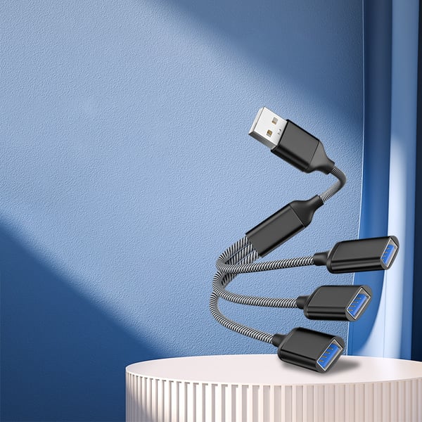 USB-hub-splitter - 3 porter Black