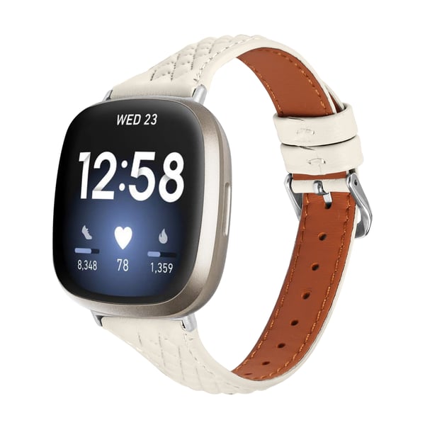 Klokkerem i ekte skinn for Fitbit Versa 4 Apricot