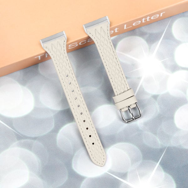 Klokkerem i ekte skinn for Fitbit Versa 4 Apricot