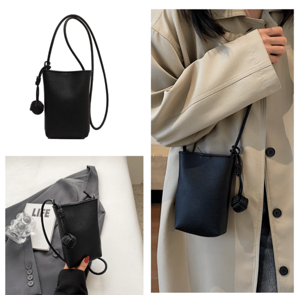 Elegant mini crossbody telefonveske for kvinner Black