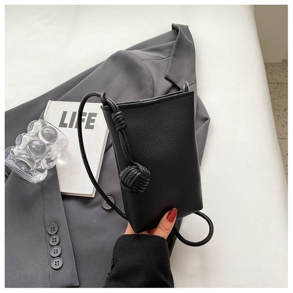Elegant mini crossbody telefonveske for kvinner Black