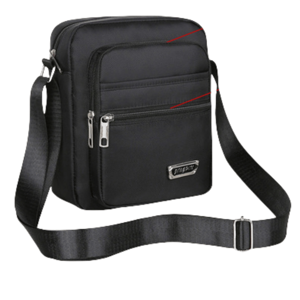 Nylon Crossbody-veske for menn Six zippers