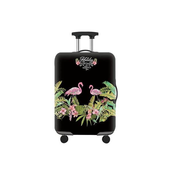 Beskyttende kofferttrekk, tykt elastisk bagasjedeksel Jungle flamingo pattern L
