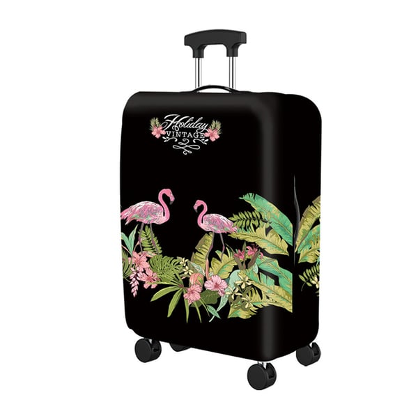 Beskyttende kofferttrekk, tykt elastisk bagasjedeksel Jungle flamingo pattern L