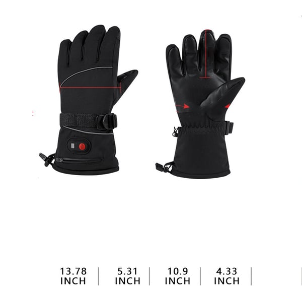 Opvarmede handsker til udendørs aktiviteter (One Size) Gloves + 2500 mAh battery