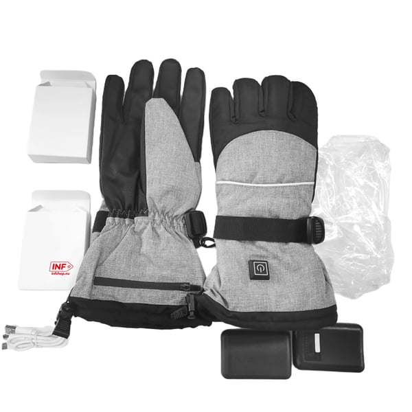 Opvarmede termohandsker One size Gloves + 5000 mAh battery