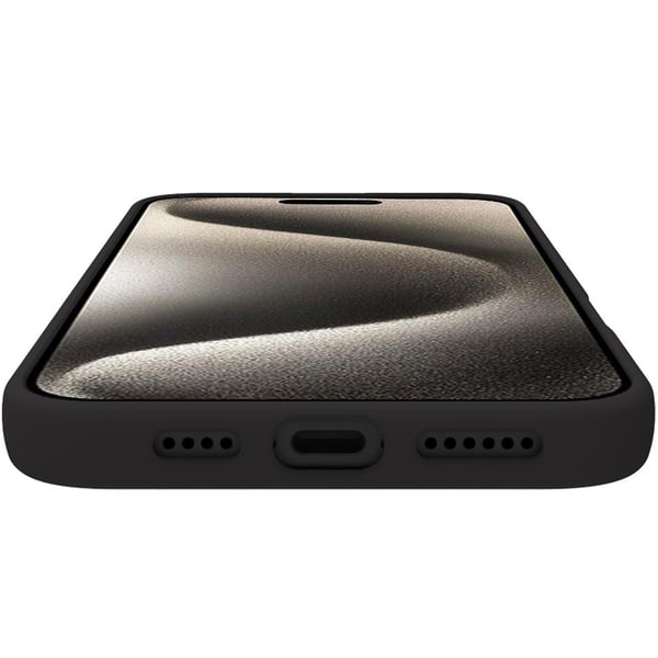 Cromo pehmeä kumikotelo iPhone 16 Pro Max Black