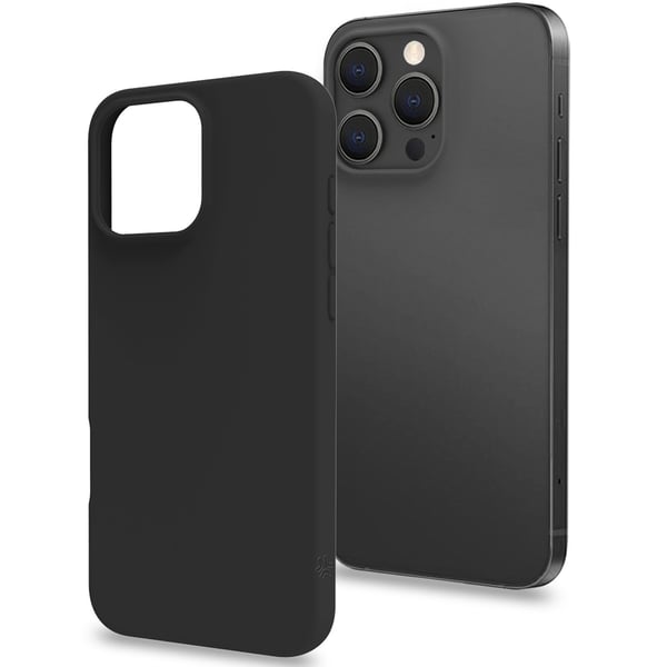 Cromo pehmeä kumikotelo iPhone 16 Pro Max Black