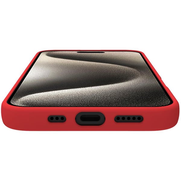 Cromo pehmeä kumikotelo iPhone 16 Red