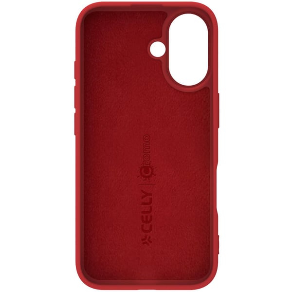 Cromo pehmeä kumikotelo iPhone 16 Red