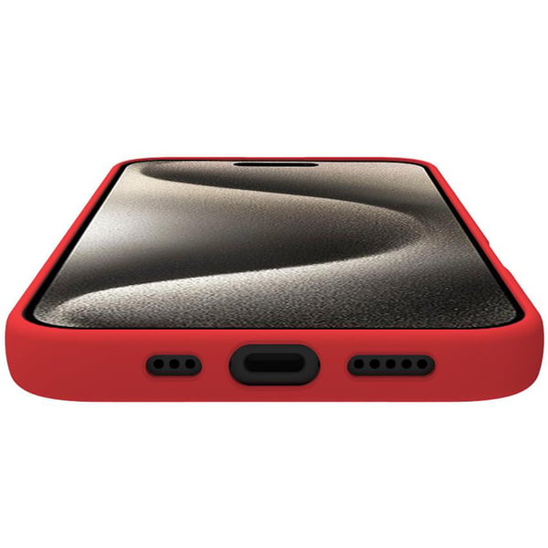 Cromo pehmeä kumikotelo iPhone 16 Pro Red