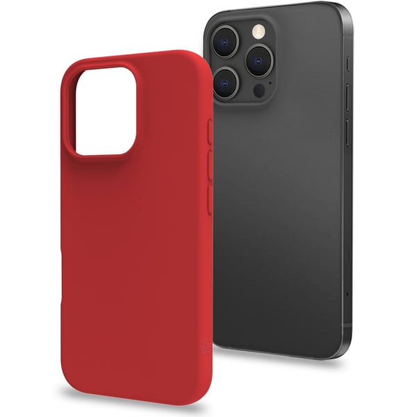 Cromo pehmeä kumikotelo iPhone 16 Pro Red