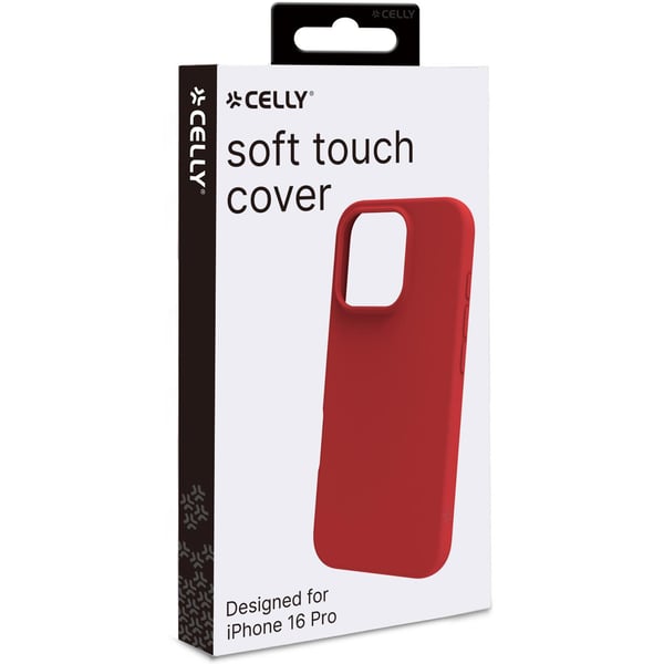 Cromo pehmeä kumikotelo iPhone 16 Pro Red