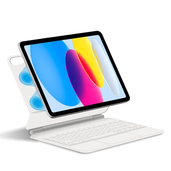 Suojakotelo iPadille Bluetooth-näppäimistöllä White iPad 10 10.9 Suojakotelo iPadille Bluetooth-näppäimistöllä White iPad 10 10.9