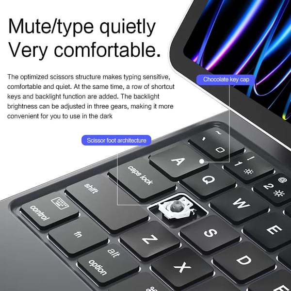 Beskyttende etui for iPad med Bluetooth-tastatur DarkGrey iPad Pro 13 M4 2024