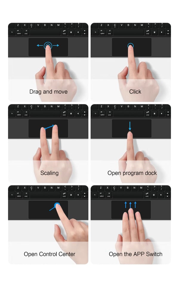 Beskyttende etui for iPad med Bluetooth-tastatur DarkGrey iPad Pro 13 M4 2024