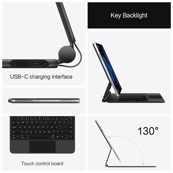Suojakotelo iPadille Bluetooth-näppäimistöllä DarkGrey iPad 10 10.9