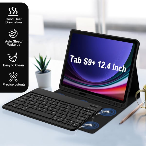 Beskyttende etui med tastatur for Samsung Galaxy Tab Samsung Galaxy Tab S9+/S9 Plus