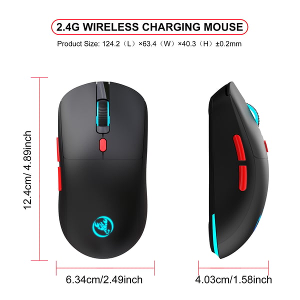 Trådløs mus - Genopladelig 2.4G Black