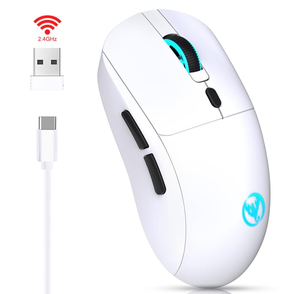 Trådløs mus - Oppladbar 2.4G White