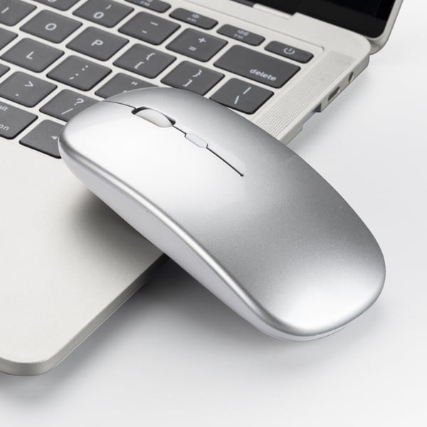 Trådløs mus 2.4G - Lydløs optisk computermus Silver