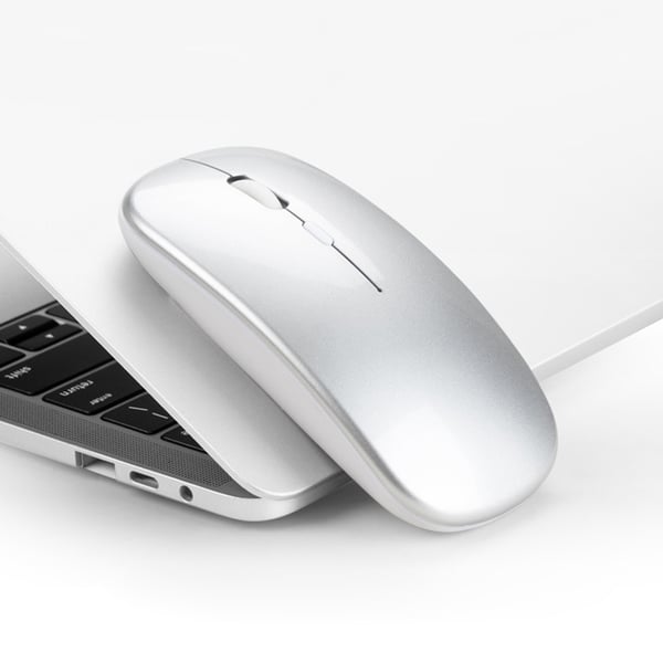 Trådløs mus 2.4G - Lydløs optisk computermus Silver