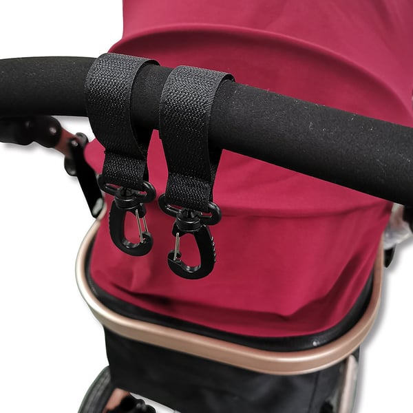 4 stk 360 graders roterende borrelåskroker for barnevogner og elsykler 4-Pack