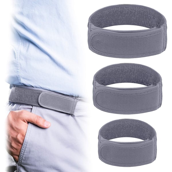 Utomhus avslappnad herrbälte med elastiskt nylonmaterial och enkel kardborreknäppning, kompatibelt med olika storlekar S, M, L Grey L