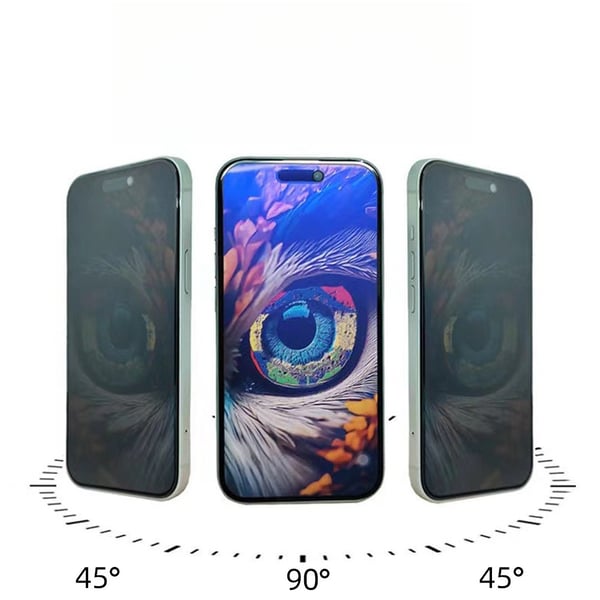 2-paknings personvernskjermbeskytter for iPhone - Anti-spion herdet glass iPhone 15 Pro