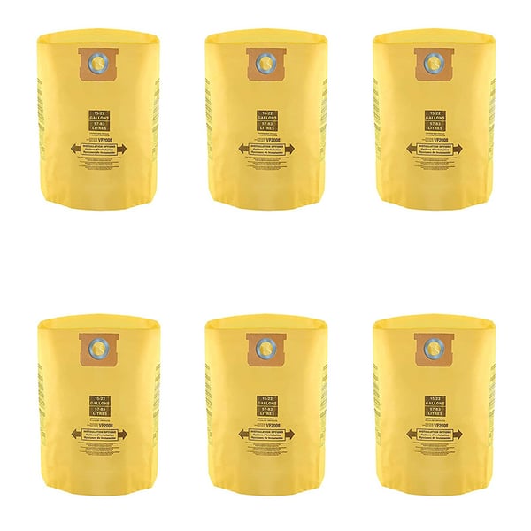 Pölypussit teollisuusimureille, keltaiset (6 kpl) 15-22 gallons