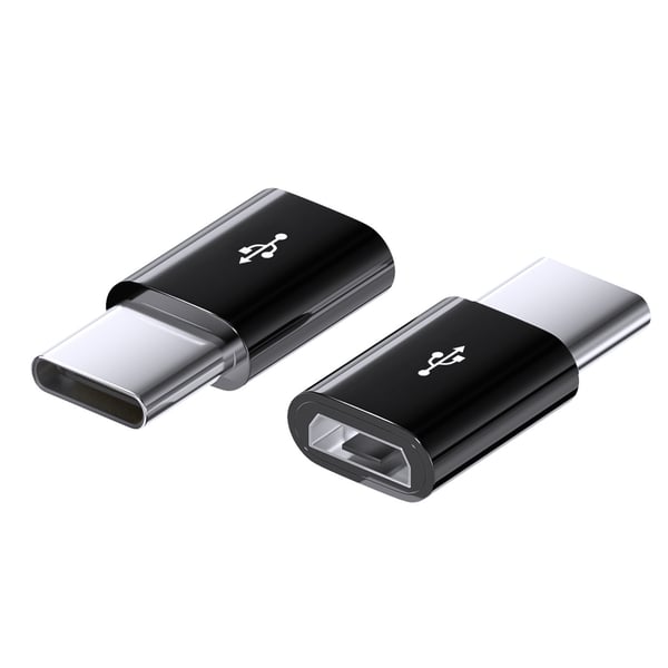 2-pack korta Android till USB-C-adaptrar Black