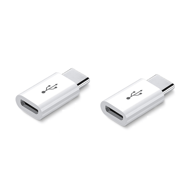 2-pak korte Android til USB-C adaptere White