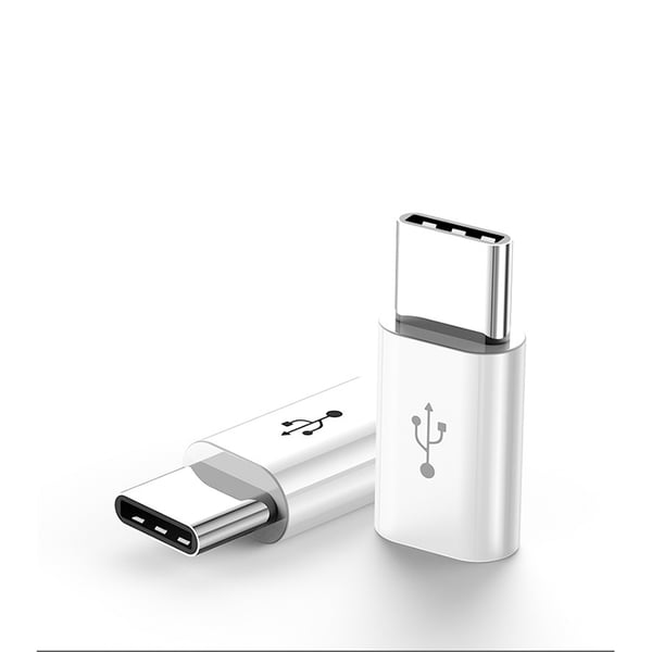 2-pack korta Android till USB-C-adaptrar White