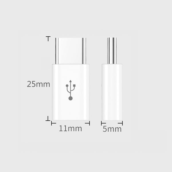 2-pack korta Android till USB-C-adaptrar White