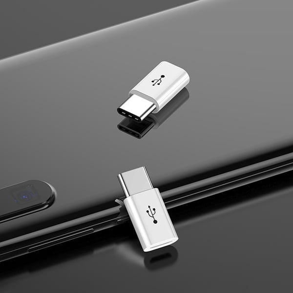 2-pack korta Android till USB-C-adaptrar White