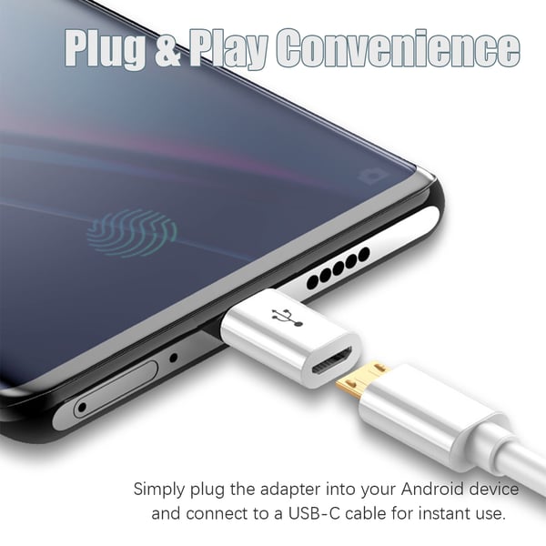 2-pack korta Android till USB-C-adaptrar White