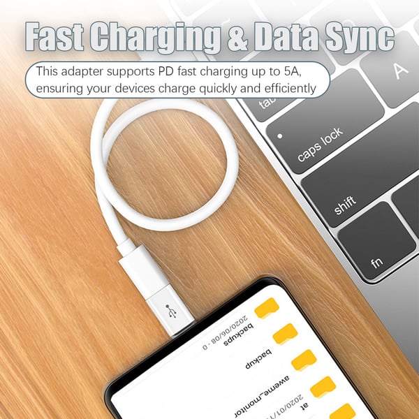 2-pack korta Android till USB-C-adaptrar White