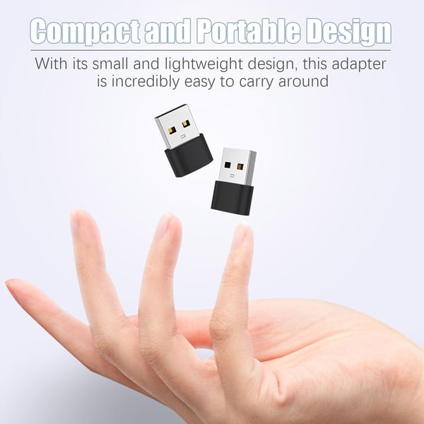 2-pak USB-C til USB-adapter til dataoverførsel og opladning Black