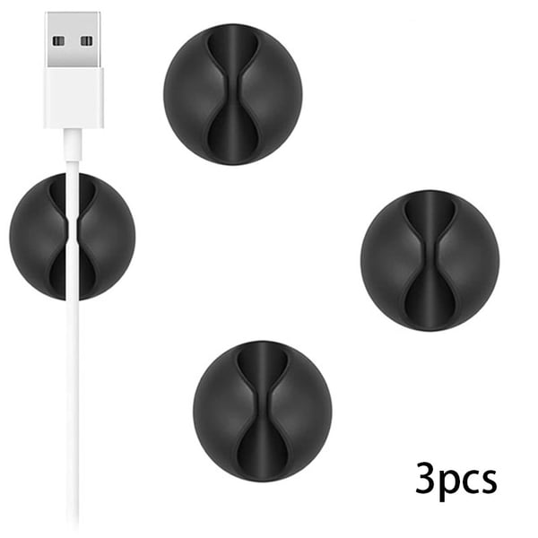 3-pack kabelhållare Black
