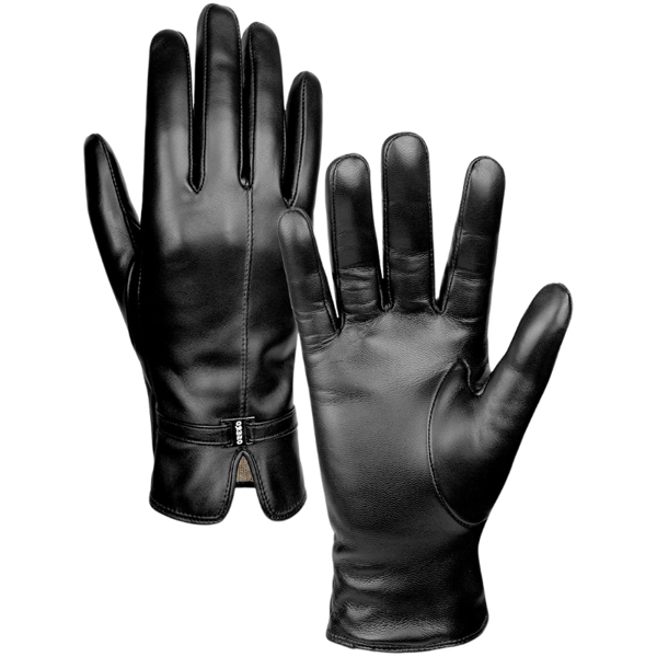 Dame Vinterhandsker i Fåreskind - Touchscreen & Varm Black S