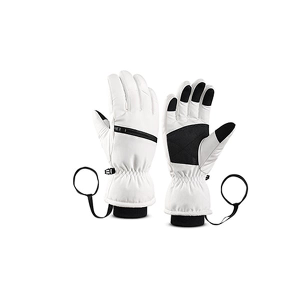 Skihandsker - Five Finger Style White M