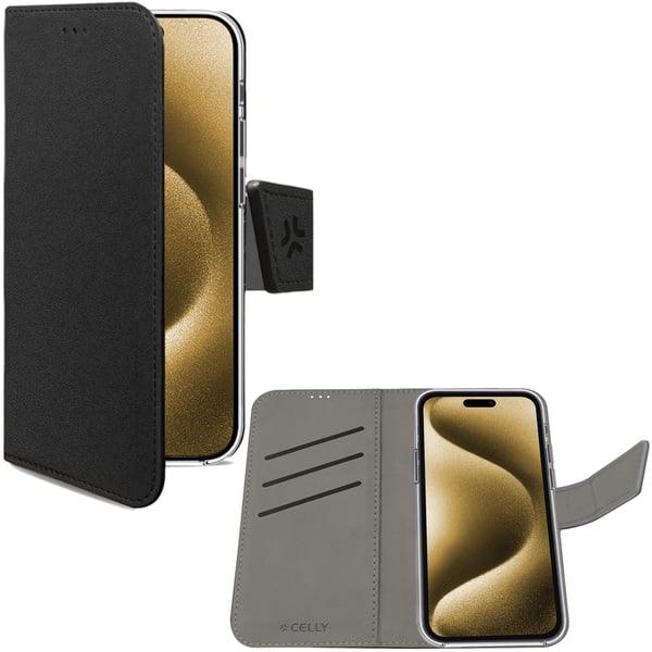 Wally Wallet Case iPhone 16 Plus Black