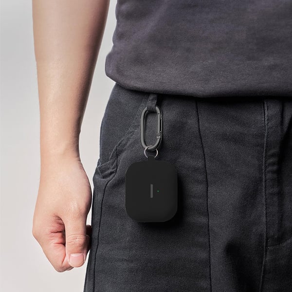 Beskyttende silikonetui til Samsung Galaxy Buds3/Buds3 Pro med karabinkrok Black