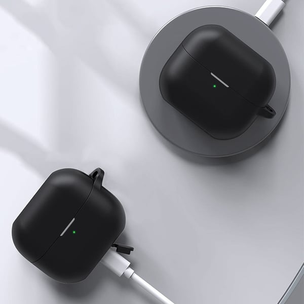 Beskyttende silikonetui til Samsung Galaxy Buds3/Buds3 Pro med karabinkrok Black