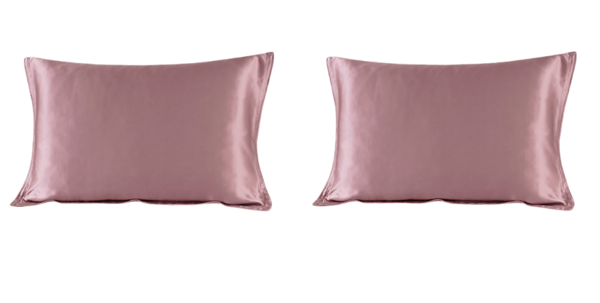 Ylellinen pari silkkityynyliinoja Pink