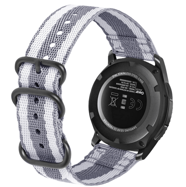 Nylonklokkereim for Samsung Galaxy Watch 4 & Huawei GT 4 Twill gray Model 1