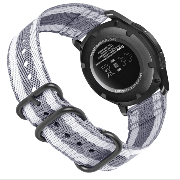 Nylonklokkereim for Samsung Galaxy Watch 4 & Huawei GT 4 Twill gray Model 1