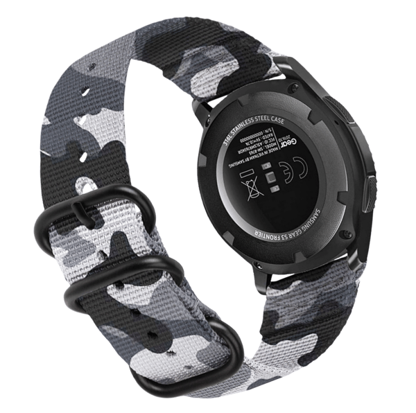 Nylonklokkereim for Samsung Galaxy Watch 4 & Huawei GT 4 Camouflage gray Model 2